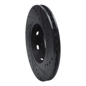 Volvo S40 Brake Rotor (1) - Front Left - R1 Concepts - Drilled & Slotted - Black - `00-`04